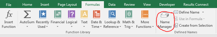 Excel Name Manager